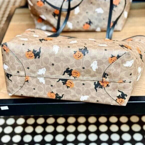 Coach Tan and Black Halloween Tote - Picture 5 of 8